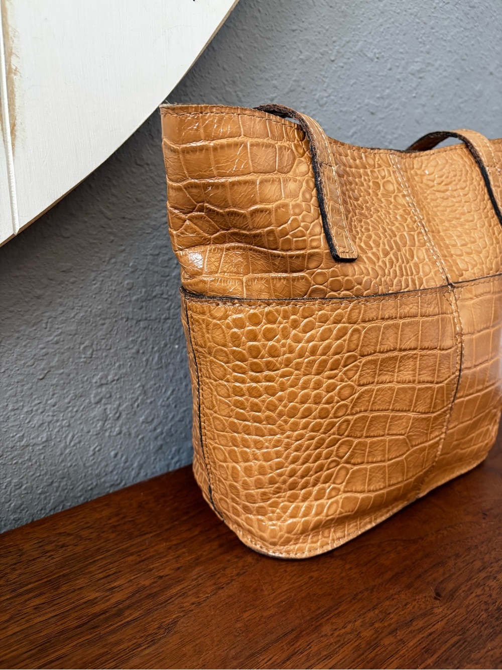 Patricia Nash Anniversary Croc Embossed Small Shop Tote - Picture 4 of 13